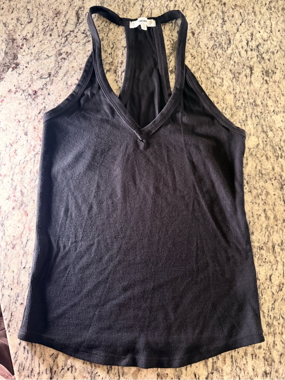 ♡ Joah Brown V-Neck Racerback Tank Black FlexRib - Picture 6 of 11